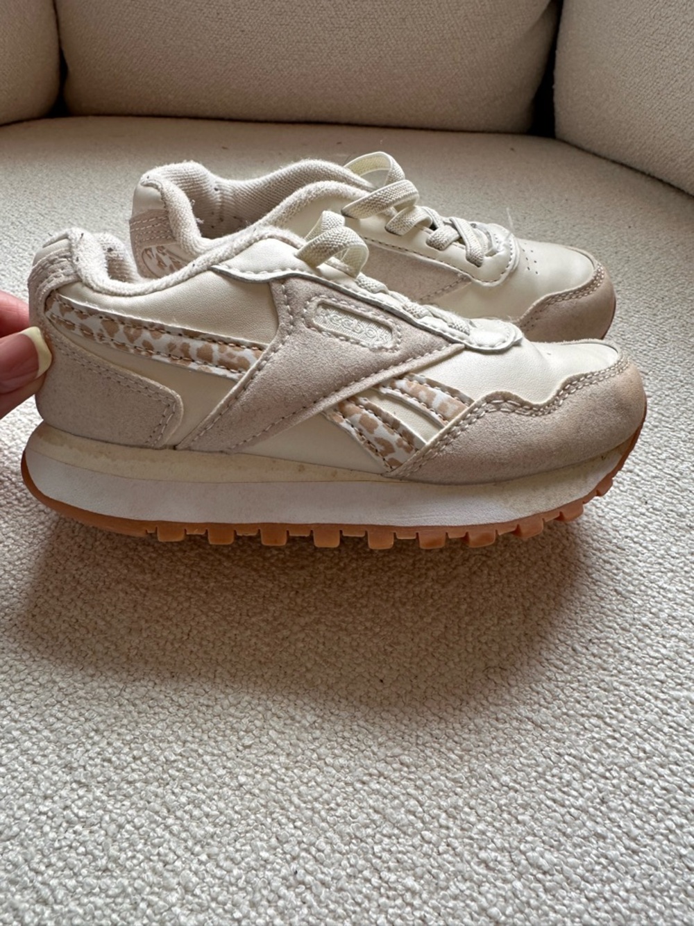 Reebok Kids Cream & Gum Retro Runner Sneakers